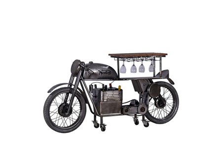 Bar motorfiets Norton zilver